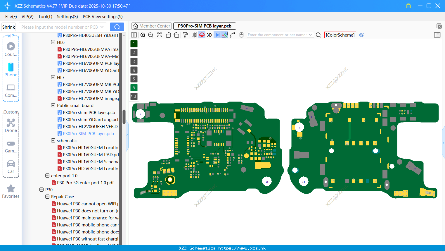 Huawei P30Pro-SIM PCB Layer